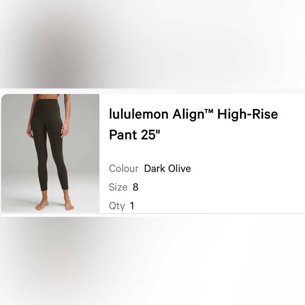 Lululemon Align High Rise Pant 25” Size 8